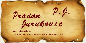 Prodan Juruković vizit kartica